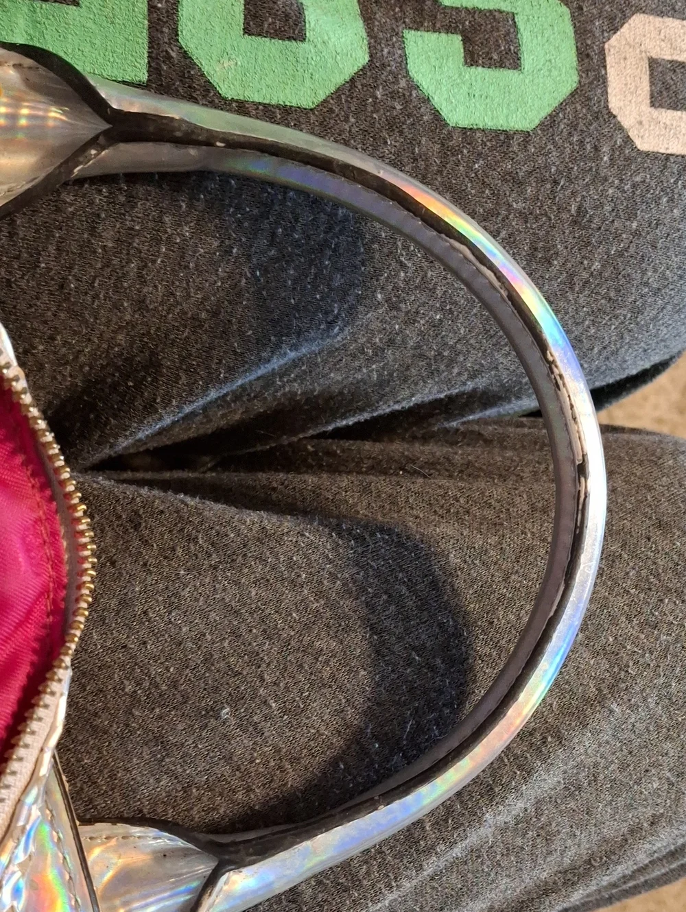 Juicy Couture Holographic Iridescent Satchel - Gold Hardware